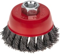 Щетка чашечная для УШМ, крученая стальная проволока, 75 мм, М14 KRANZ KR-91-1251