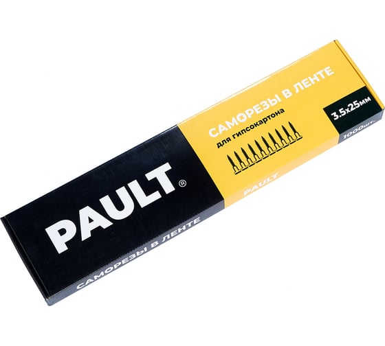 Саморезы в ленте черные 3.5x25 мм, глк/профиль PAULT P-SMP35-25-black