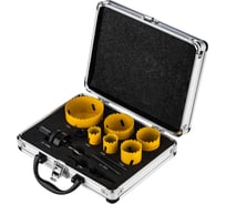 Набор коронок Bimetal (22, 25, 35, 40, 51, 67 мм), 11 предметов, металлический кейс KRANZ KR-92-0202-1