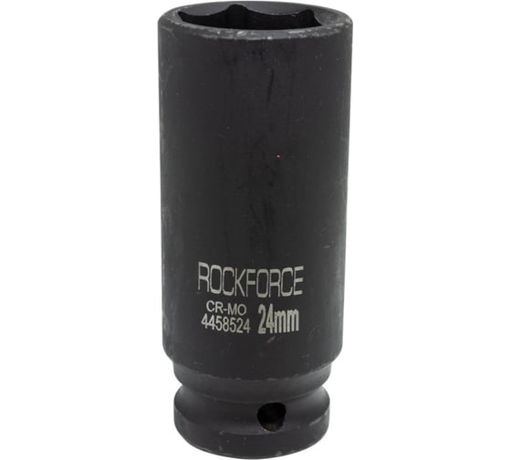 Головка торцевая 6-гранная ударная 24 мм, 1/2", удлиненная L=80 мм ROCKFORCE RF-4458524(8027)