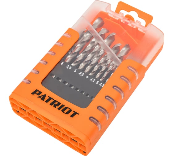 Набор сверл по металлу HSS, 19 шт №2: 1.0-10.0 мм, в пластиковом боксе Patriot 815010545