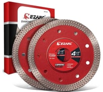 Алмазные отрезные диски 115 мм для УШМ по керамограниту, мрамору, плитке, 2 шт Ezarc 80761153