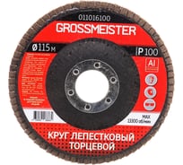 Круг лепестковый торцевой (115 мм; Р100) GROSSMEISTER 011016100