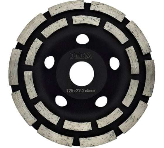 Чашка алмазная шлифовальная 125x22.2x5 мм, двухрядная JEDA J72989 1