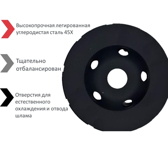 Чашка алмазная шлифовальная 125x22.2x5 мм, двухрядная JEDA J72989