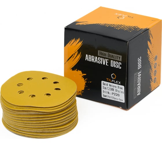 Абразивный круг TILFLEX  125 mm P600 8 отв. на липучке (100 шт. в коробке) TL30-600/100
