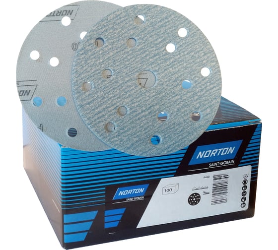 Диск шлифовальный A975 (100 шт; 150 мм; P80; 15 отверстий) NORTON 66254477881 1