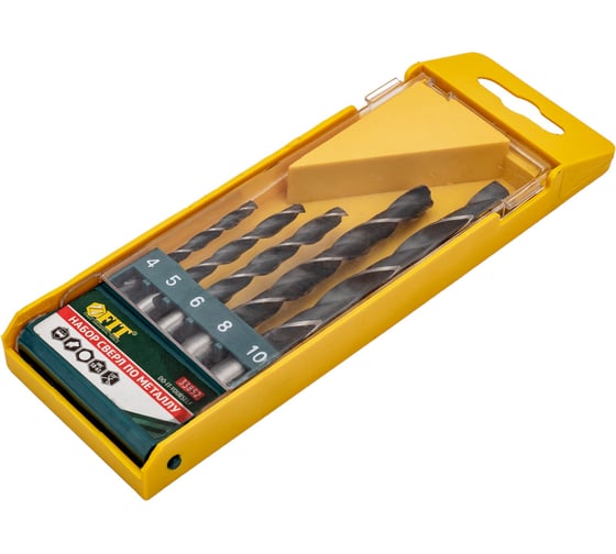 Набор сверел по металлу (5 шт; 4-5-6-8-10 мм; HSS; черненое покрытие) FIT DIY 33852