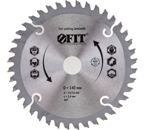 Диск пильный по ламинату (140х20 мм; 40Z) FIT IT 37765