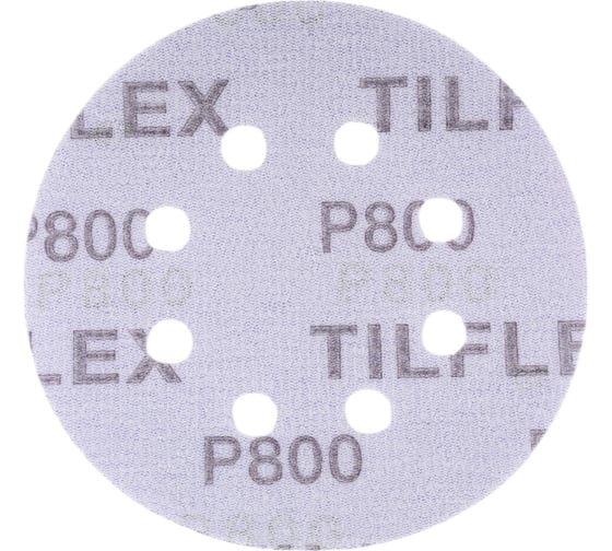 Абразивный круг CERAMIC 125 мм, P800, 8 отв., на липучке, 10 шт TILFLEX TL29-800/10
