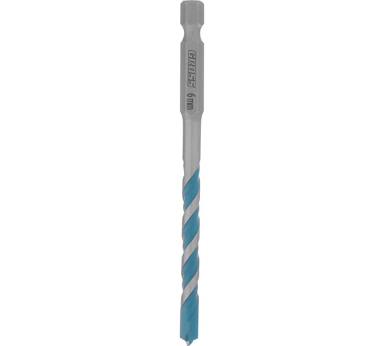 Сверло универсальное, Multipurpose PRO, 6-гр. хвостовик, 6 мм GROSS 706012