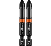 Набор бит IMPACT PH2, 50 мм, 2 шт vertextools IP-PH2-50-2