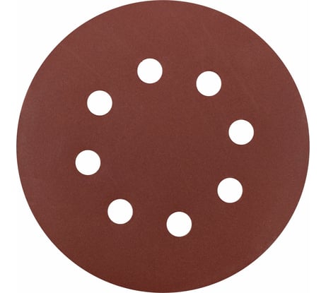 Круги шлифовальные с отверстиями 125 мм, Р 600, липучка, алюминий-оксидные, 5 шт КУРС 39793