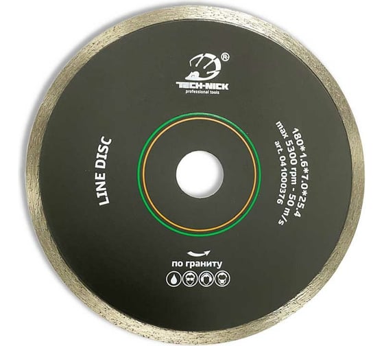 Диск алмазный сплошной по граниту LINE DISC (180х25.4 мм) TECH-NICK 041000376