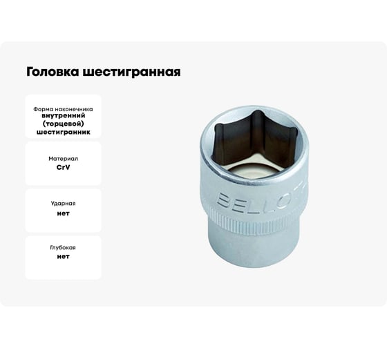 Головка шестигранная (25 мм; 1/2) Bellota 652025
