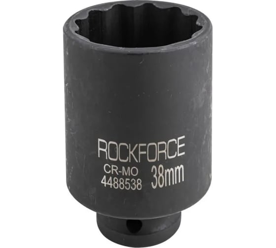 Головка торцевая ударная удлиненная 38 мм, 1/2"DR, 6-гранная, L=80 мм Rockforce RF-4488538(54991) 1