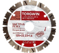Диск алмазный TORGWIN отрезной сегмент по железобетону 125х22.2/12х2.0мм. Best for reinforced concrete Industrial T1844453