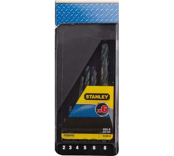 Набор сверл по металлу (6 шт; 2-8 мм; HSS-R) Stanley STA56010 1