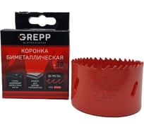 Коронка биметаллическая 70 мм, глубина сверления 38 мм GREPP 207-38070