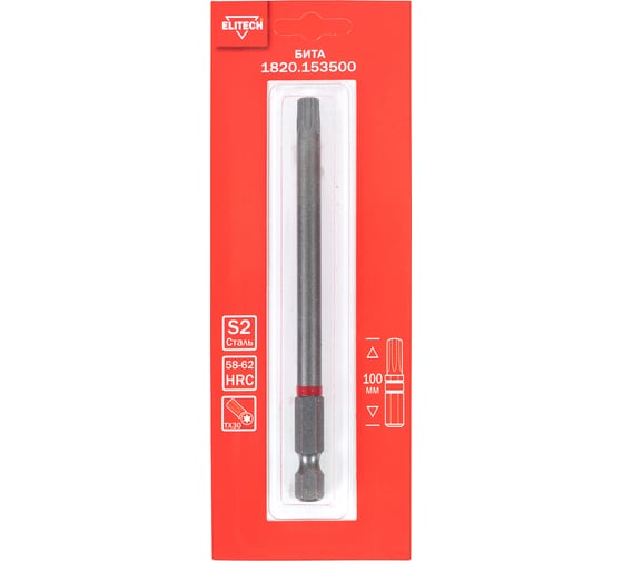 Бита TORX30, 100 мм ELITECH 1820.15350 204294