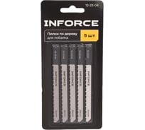 Пилки по дереву для лобзика 5 шт Inforce 12-23-04