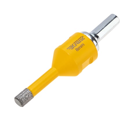 Коронка алмазная профессиональная по керамограниту и железобетону М14, вакуумное спекание, 8 мм, для УШМ KRANZ KR-92-1002