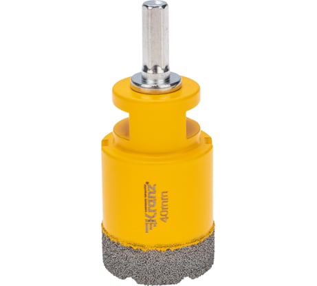 Коронка алмазная профессиональная по керамограниту и железобетону М14, вакуумное спекание, 40 мм, для УШМ KRANZ KR-92-1019