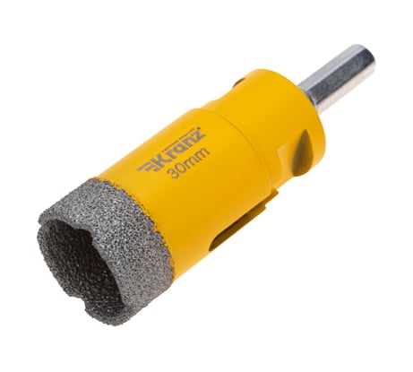 Коронка алмазная профессиональная по керамограниту и железобетону М14, вакуумное спекание, 30 мм, для УШМ KRANZ KR-92-1014