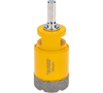 Коронка алмазная профессиональная по керамограниту и железобетону М14, вакуумное спекание, 38 мм, для УШМ KRANZ KR-92-1018