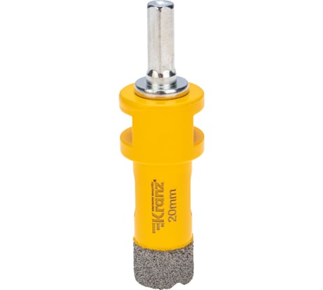 Коронка алмазная профессиональная по керамограниту и железобетону М14, вакуумное спекание, 20 мм, для УШМ KRANZ KR-92-1010