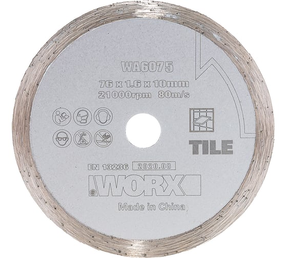 Алмазный пильный диск 76х1.6х10 мм WORX WA6075