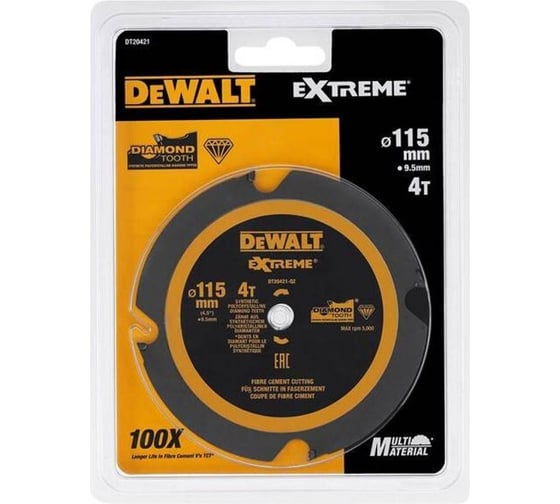 Диск пильный по древесным материалам (115x9.5 мм; 4T) DEWALT DT20421-QZ