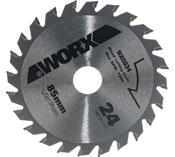 Пильный диск (24Т; 85x1.2x15 мм) твердосплавный WORX WA5034