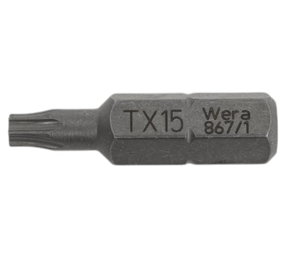 Бита вязкая твердость TX 15, 25 мм, 1/4" WERA WE-066486