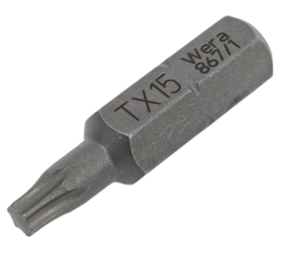Бита вязкая твердость TX 15, 25 мм, 1/4" WERA WE-066486