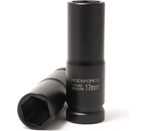 Головка ударная глубокая тонкостенная 17 мм, 6 гр., 1/2"DR Rockforce RF-4458517TH(11631) 1