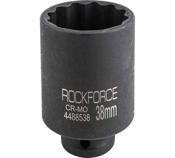 Головка ударная глубокая 38 мм, 12 гр., 1/2"DR Rockforce RF-4488538(54991)
