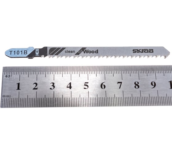 Пилки для лобзика T101B/101BR/144D/101AI/101AO (5 шт; 1.2-4мм; 100 мм) Ламинат/Дерево/Пластик) SKRAB 20846