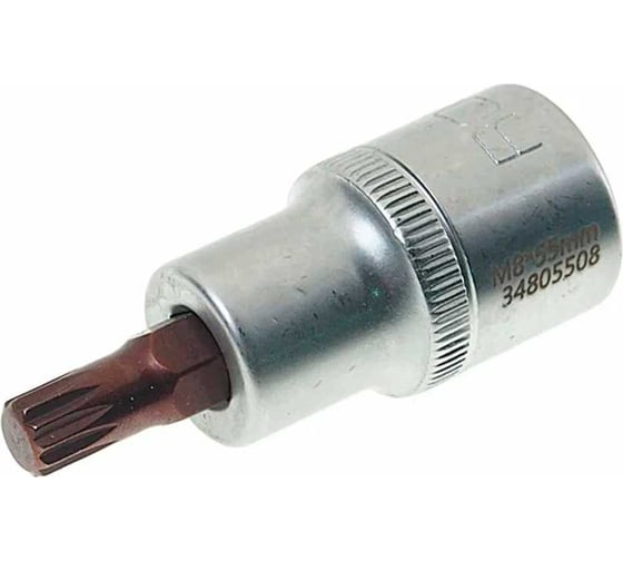 Головка-бита Premium SPLINE 12-лучевая M8, 1/2"DR, L-55 мм Rockforce RF-34805508 Premium(46909)