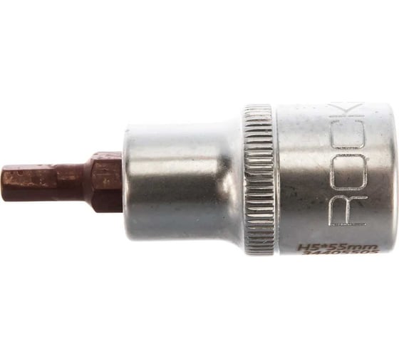 Головка-бита Premium 6-гранная, 5 мм, 1/2"DR, L-55 мм Rockforce RF-34405505 Premium(46893)