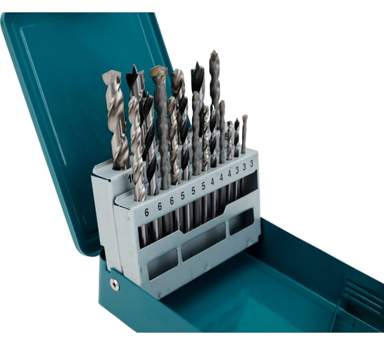 Набор сверл в ассортименте 18 шт Makita D-46202