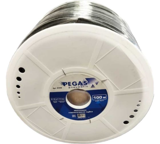 Пневмотрубка нейлоновая Pegas бухта 100 м, 8-10 мм Pegas pneumatic 6409