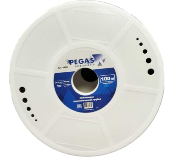 Пневмотрубка нейлоновая Pegas бухта 100 м, 6-8 мм Pegas pneumatic 6408