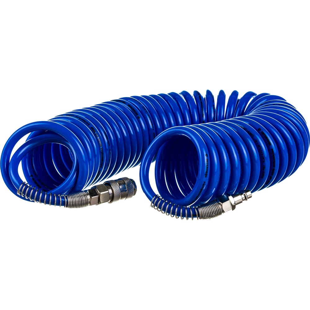 Шланг спиральный полиуретановый с быстроразъемными соединениями (10 м ...