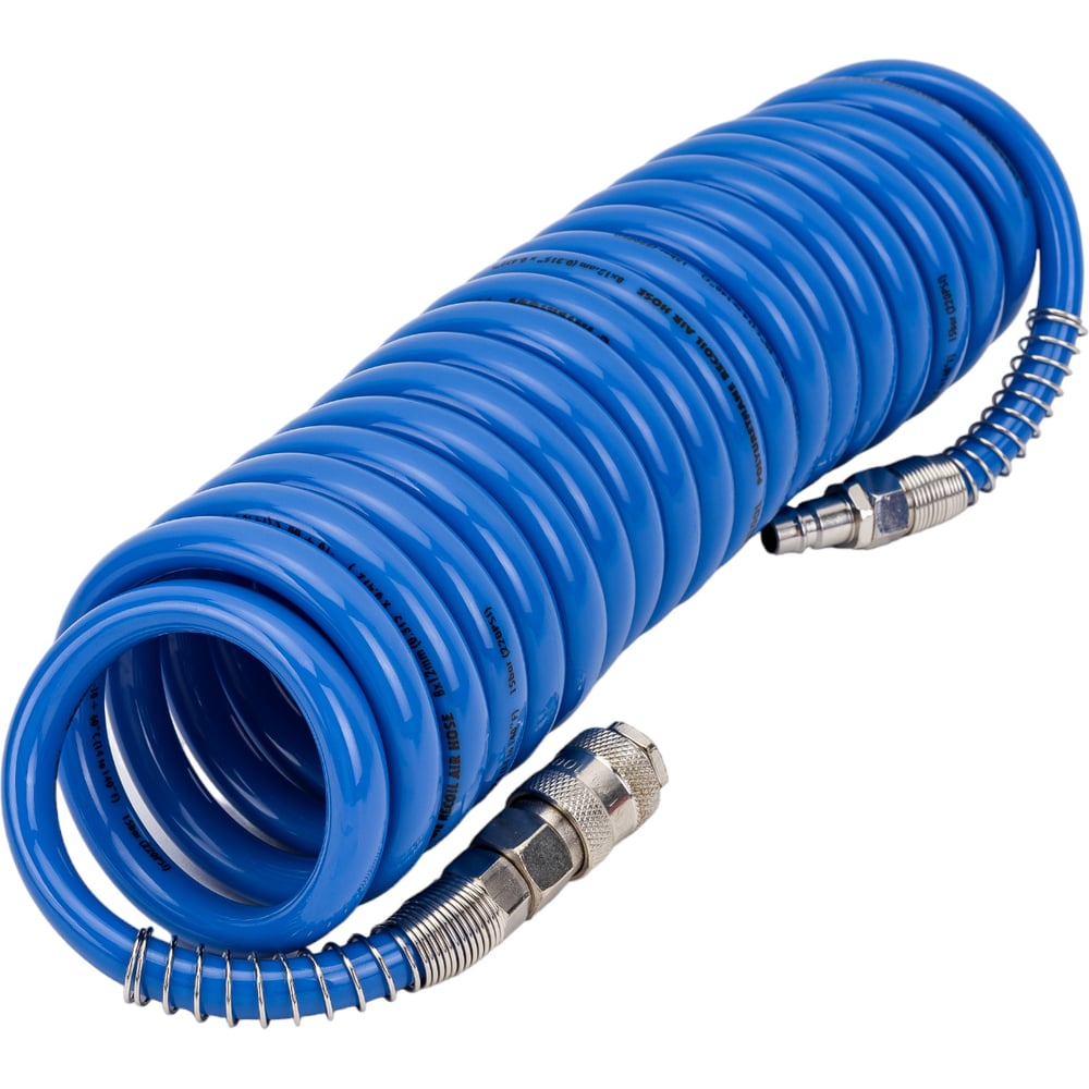 Шланг спиральный полиуретановый с быстроразъемными соединениями (5 м ...