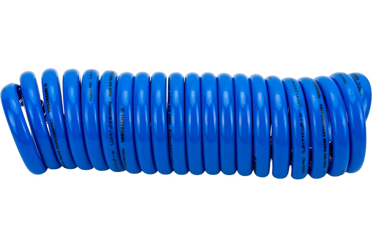 Шланг спиральный полиуретановый с быстроразъемными соединениями (5 м ...