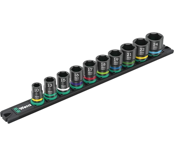 Магнитный держатель c торцовыми головками B Impaktor 1, 10 предметов 9607 WERA WE-005451