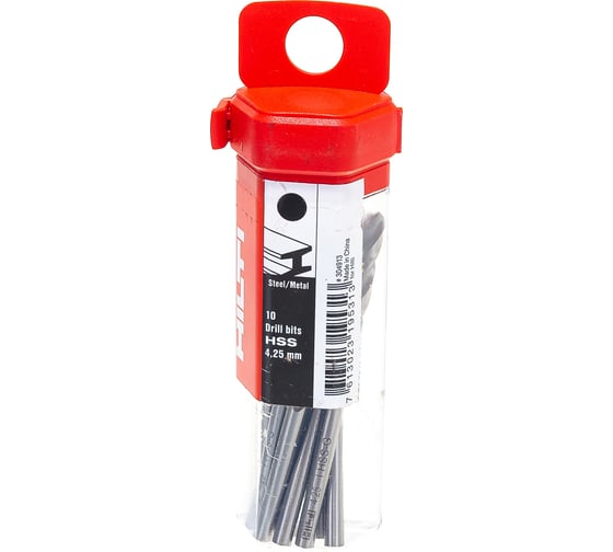 Сверло спиральное HSS (10 шт; 4.25x75х43 мм) Hilti 304913