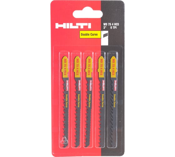 Полотно WD 75 4 HCS 5 шт для лобзика Hilti 2154918