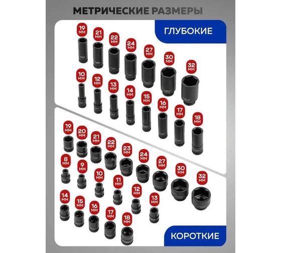 Набор головок 35 предметов, Forsage F-4353-5MPB(59204)
